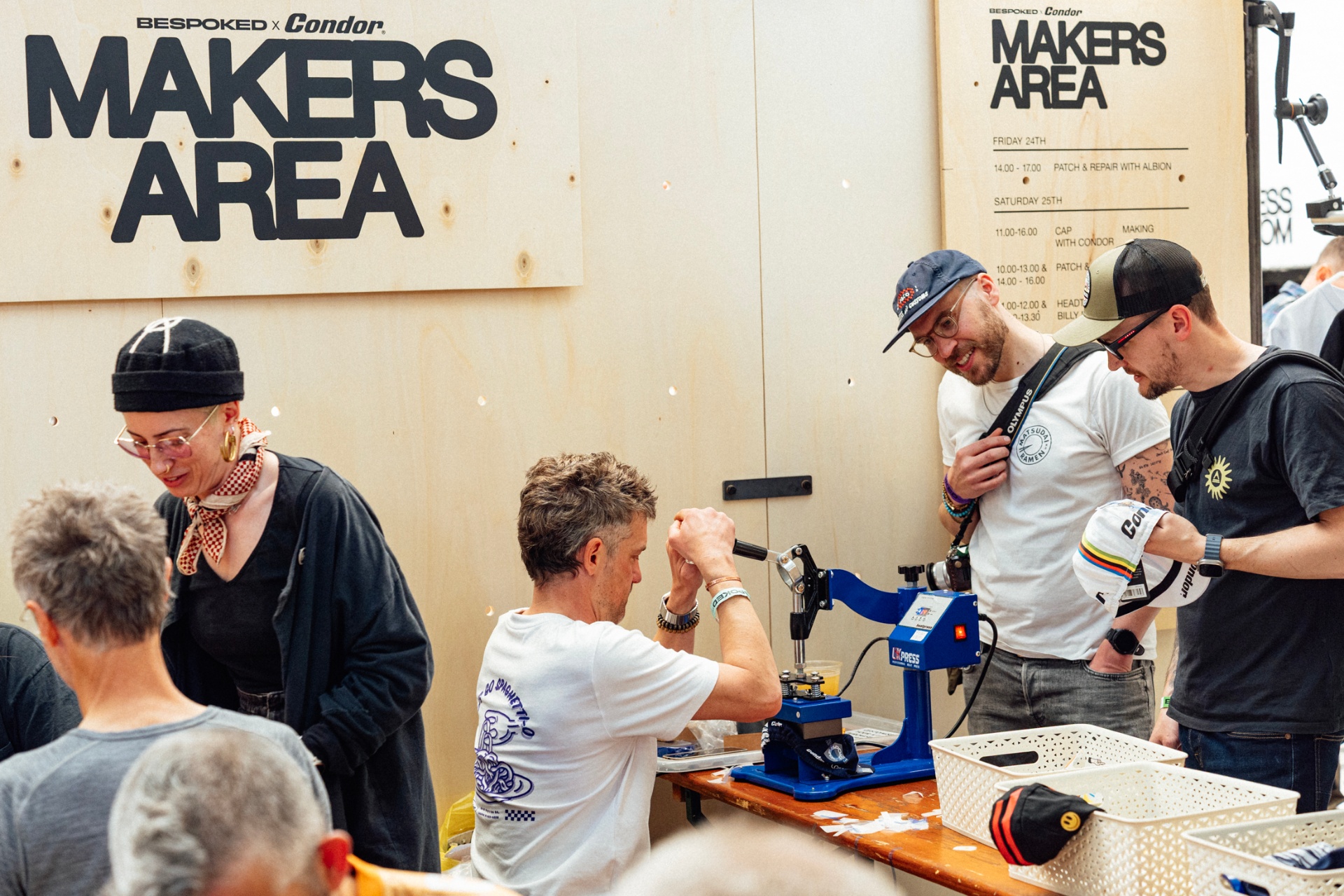 The BESPOKED x Condor Makers Area with hands-on cap making